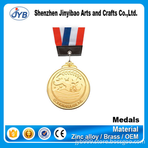custom metal sports awards medals with ribbon